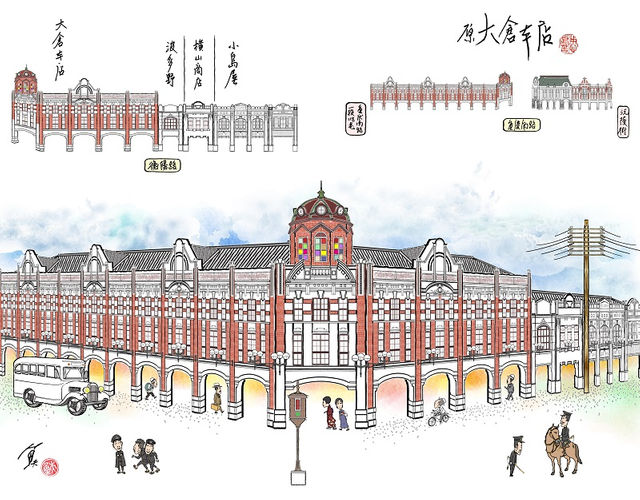 總統府前穿上西裝的門神──重繪大倉本店